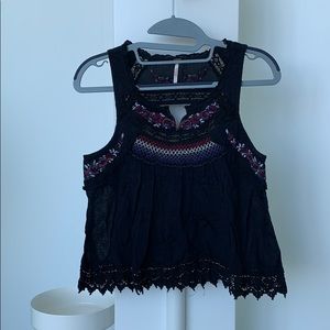 Free people Embroidered crop top